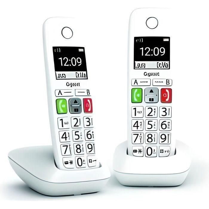 Gigaset E290 Duo Teléfono Fijo Inalámbrico con Teclas Grandes, Pantalla Grande Retroiluminada, Modo Audio Boost y Modo Jumbo Blanco Gigaset E290 Duo Teléfono Fijo Inalámbrico con Teclas Grandes, Pantalla Grande Retroiluminada, Modo Audio Boost y Modo Jumbo Blanco