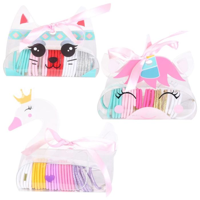 Tom et Zoe Juego de 25 Gomas de Pelo Elásticas para Niñas con Diseños de Gato, Unicornio y Cisne 2