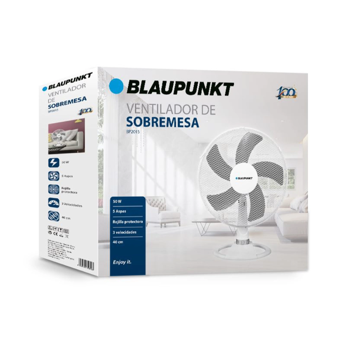 Blaupunkt Ventilador de Sobremesa BP2015 5 Aspas 3 Velocidades 40cm 50W 1