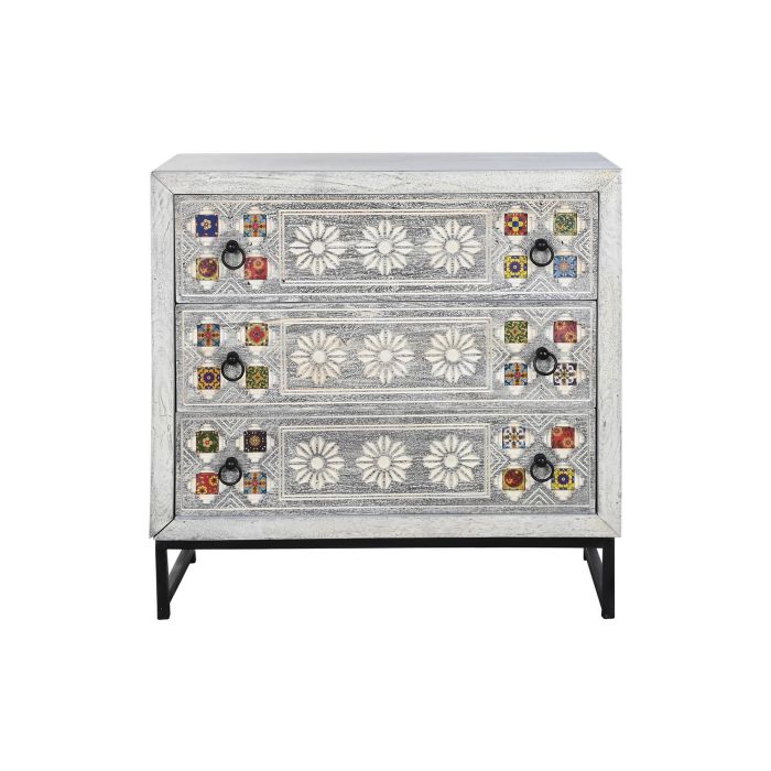 Cómoda DKD Home Decor Cerámica Gris Blanco Madera de mango (80 x 38 x 80 cm) 5 Cómoda DKD Home Decor Cerámica Gris Blanco Madera de mango (80 x 38 x 80 cm) 5