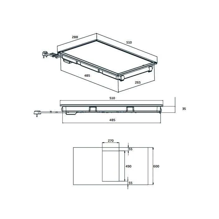 Beko HDMC32400TX Placa Vitrocerámica 2 Zonas 3000W L28.8 x P57cm Negro 3