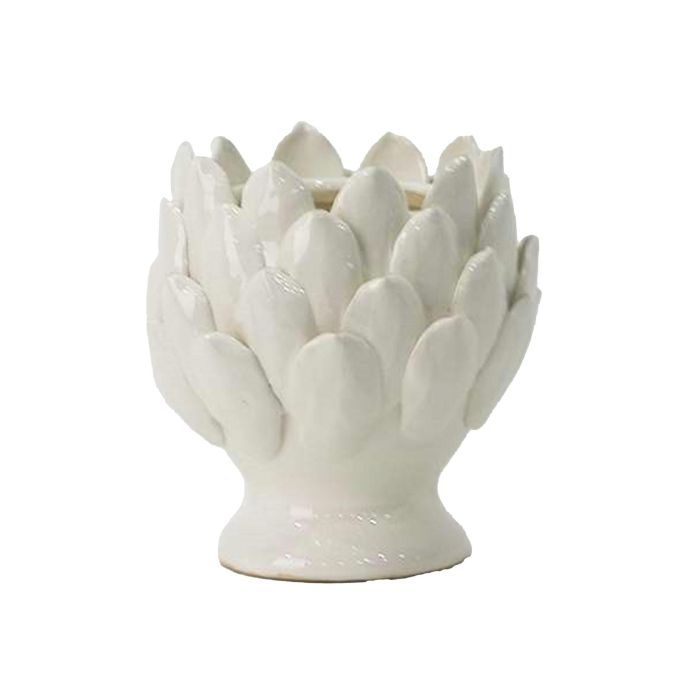 Portavela Romantico DKD Home Decor Blanco 15 x 13 x 15 cm