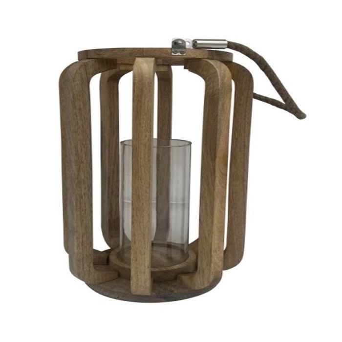 DKD Home Decor Portavela Alpino de Mango y Cristal Natural 25x25x35 cm DKD Home Decor Portavela Alpino de Mango y Cristal Natural 25x25x35 cm