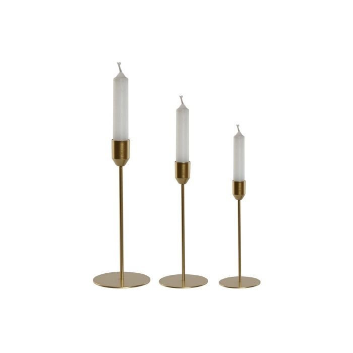 Candelabro Glam DKD Home Decor Dorado 8 x 20 x 8 cm Set de 3 3