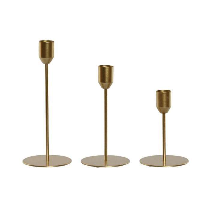 Candelabro Glam DKD Home Decor Dorado 8 x 20 x 8 cm Set de 3