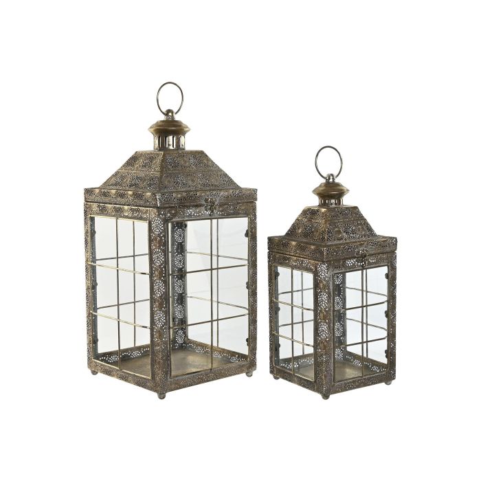 Farola Arabe DKD Home Decor Dorado 26 x 53 x 26 cm Set de 2