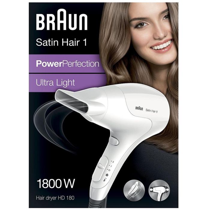 Braun - Secador de Pelo 1800W con 2 Niveles de Potencia y Calor - Secador Profesional para Cabello