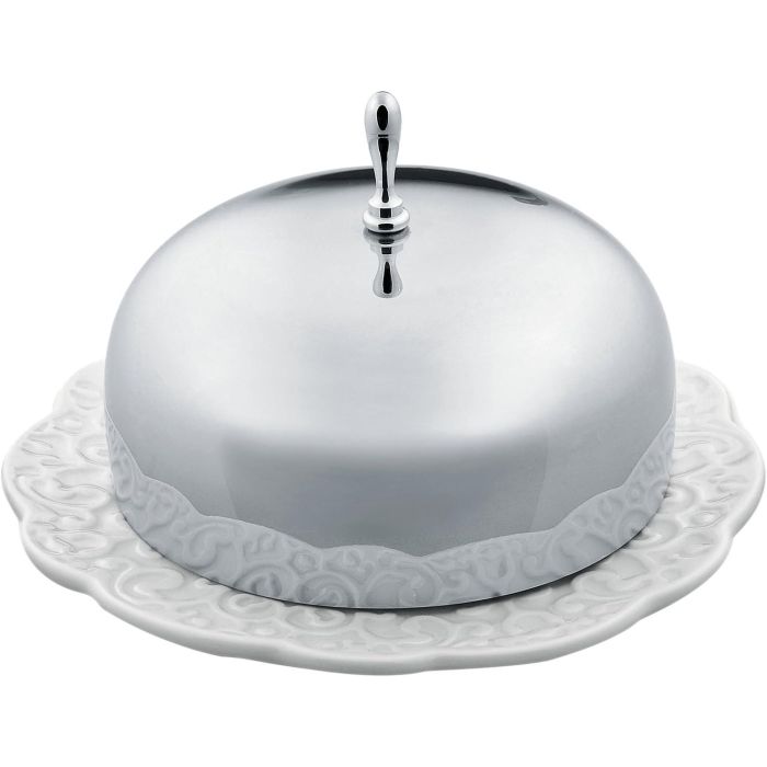 Alessi Mantequera de porcelana con tapa de acero inoxidable 18/10 MW16 - Diseño Marcel Wanders