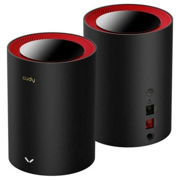 Amplificador Wifi Cudy M3000(2-PACK)-BLACK Rojo Negro/Rojo RJ45 Ethernet WAN Wi-Fi 2