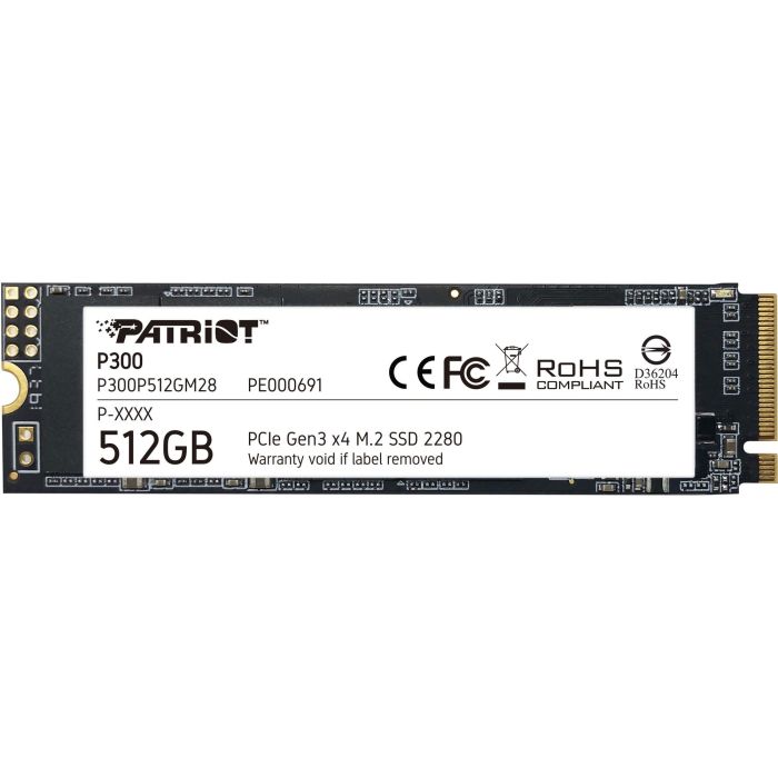 Patriot P300P512GM28 SSD M.2 512 GB PCIe 3.0 x4 NVMe 1.3 2280 – Lectura 1700 MB/s Escritura 1200 MB/s