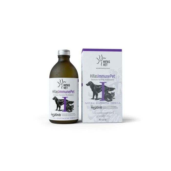 Hifas Immune Pet Suspensión Oral Inmunomodulador para Perros y Gatos con Sistema Inmune Debilitado. Alimento Complementario 250 ml Hifas Immune Pet Suspensión Oral Inmunomodulador para Perros y Gatos con Sistema Inmune Debilitado. Alimento Complementario 250 ml