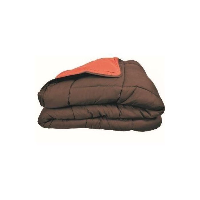 Edredón de microfibra 400g / m² CALGARY Chocolate y Coral 220x240cm 2 Edredón de microfibra 400g / m² CALGARY Chocolate y Coral 220x240cm 2