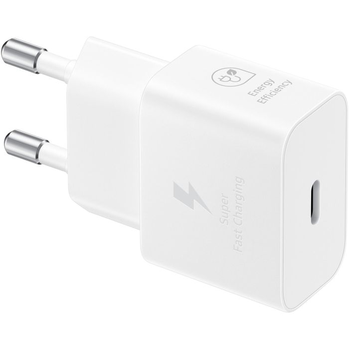 Samsung Cargador de Pared Power 25W USB-C Blanco + Cable USB-C a USB-C Blanco EP-T2510XWEGEU 4 Samsung Cargador de Pared Power 25W USB-C Blanco + Cable USB-C a USB-C Blanco EP-T2510XWEGEU 4