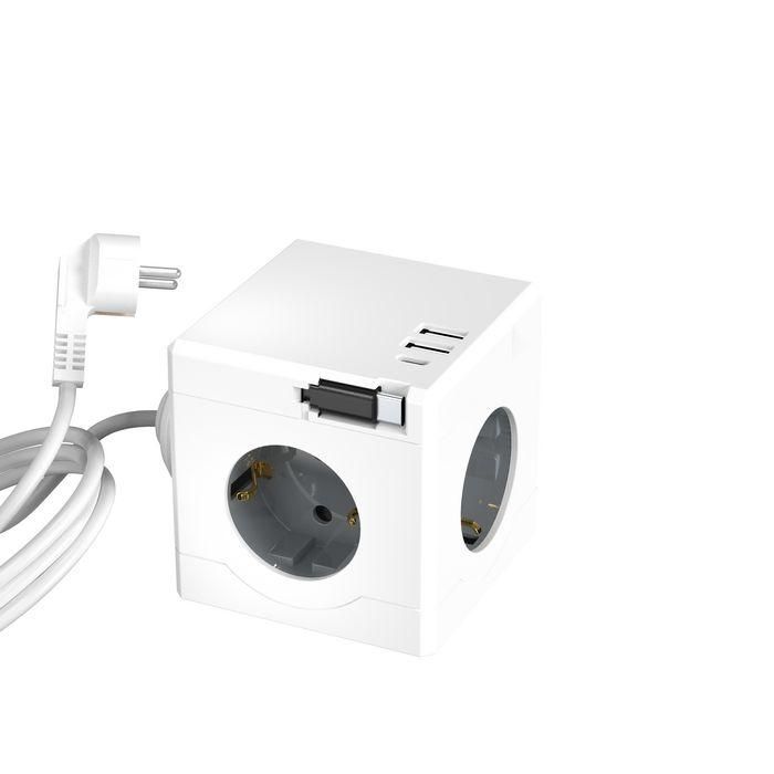 MicroConnect 3 way Schuko, 2 USB A ports, 1 USB-C port, power cube with 1,5m cable, white 1 MicroConnect 3 way Schuko, 2 USB A ports, 1 USB-C port, power cube with 1,5m cable, white 1