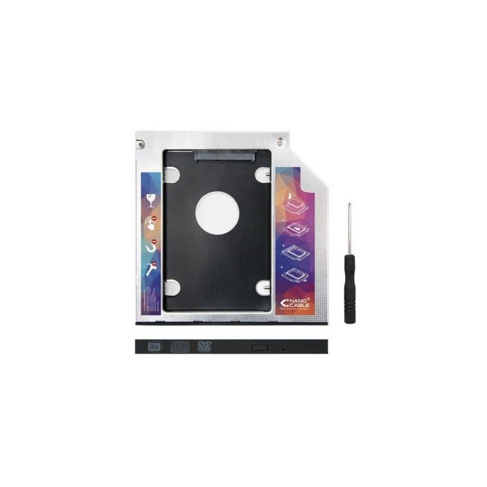 Nanocable Adaptador para Disco Duro 2,5" de 7,0 mm en Unidad Óptica Portátil de 9,5 mm Nanocable Adaptador para Disco Duro 2,5" de 7,0 mm en Unidad Óptica Portátil de 9,5 mm