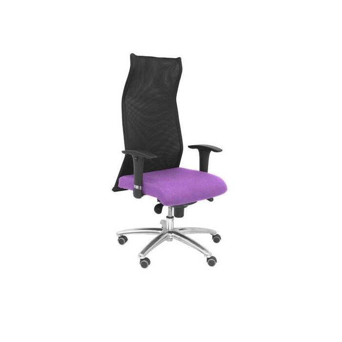Sillon Piqueras Y Crespo Sahuco Xl Direccion Hasta 160 Kg Mecanismo Sincro Brazos Regulables En Altura Respaldo Malla Transpirable Negra Asiento A Medida Con Espuma Viscoelastica Y Tapizado Bali Lila