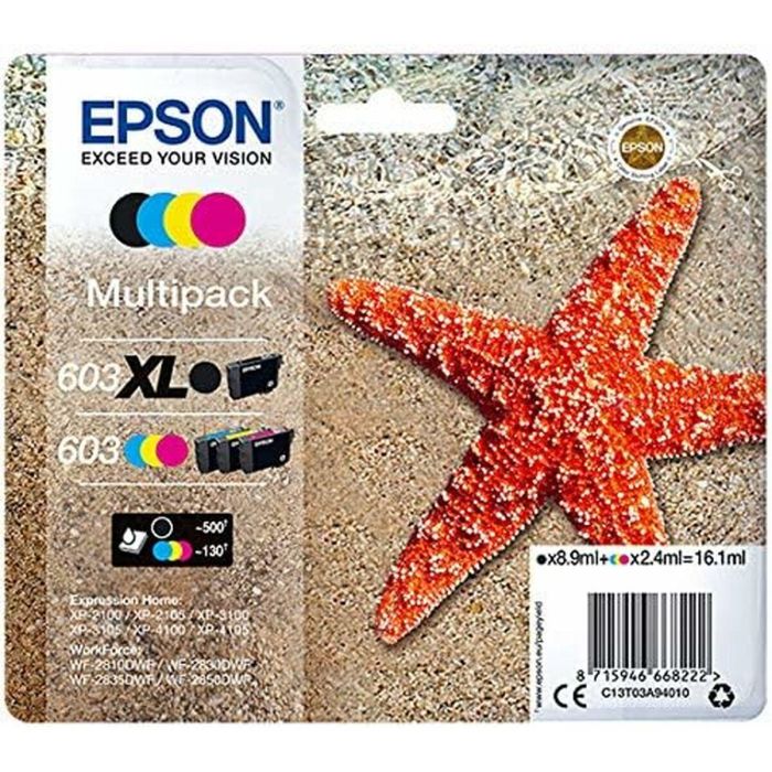 Cartucho de Tinta Original Epson Negro/Cian/Magenta/Amarillo (8 Unidades) 1 Cartucho de Tinta Original Epson Negro/Cian/Magenta/Amarillo (8 Unidades) 1