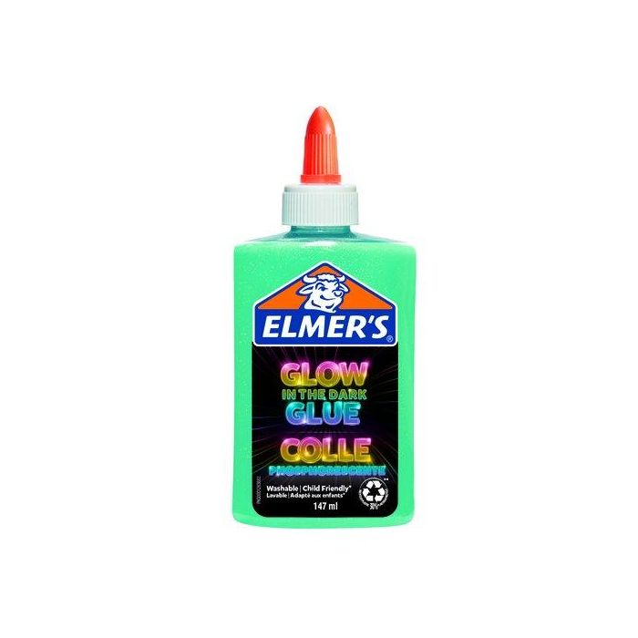 Cola Elmer´S Slime Brilla En La Oscuridad Lavable 147 Ml Azul