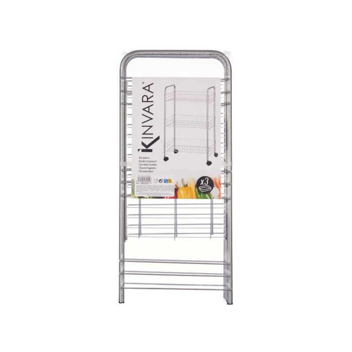 Verdulero 3 Pisos Metalico Ruedas Kinvara 26X56CM (4 Unidades) 2 Verdulero 3 Pisos Metalico Ruedas Kinvara 26X56CM (4 Unidades) 2
