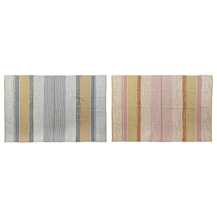 DKD Home Decor Alfombra Moderna Multicolor de Algodón, Yute y Poliéster 230x160 cm (2 Unidades)