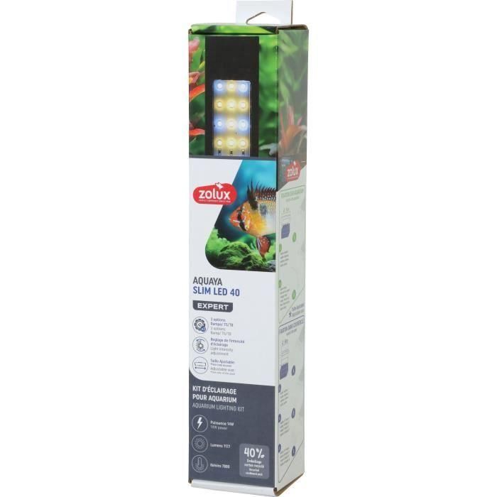 Tira de iluminación - Zolux - LED delgado regulable - Ajustable y adaptable como reemplazo de un tubo de neón T8 o T5 - 40 cm 1 Tira de iluminación - Zolux - LED delgado regulable - Ajustable y adaptable como reemplazo de un tubo de neón T8 o T5 - 40 cm 1