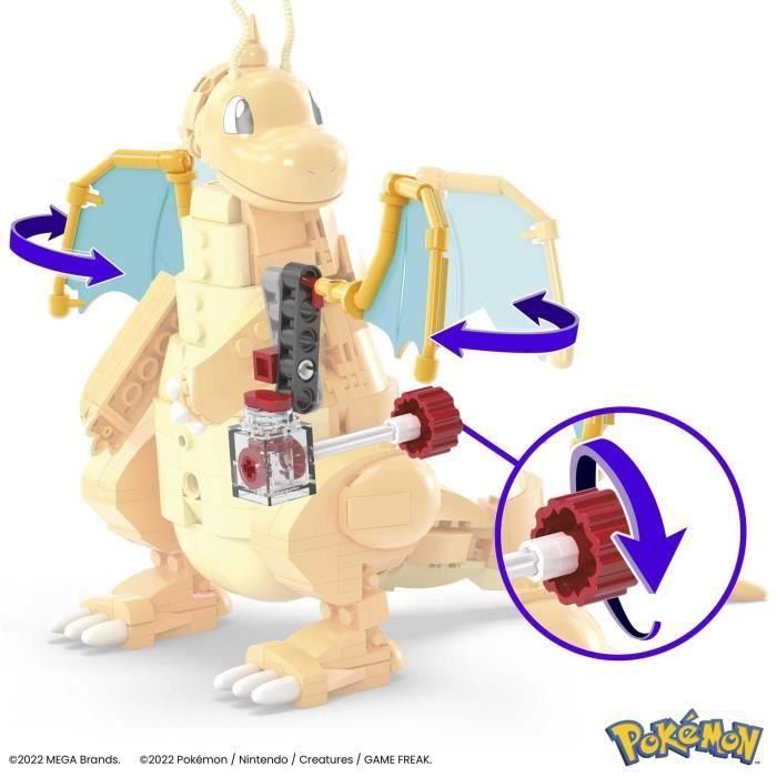 MEGA BLOKS HKT25 Pokémon Dragonite Set de Construcción 388 Piezas Figura Construible con Alas Móviles para Niños +8 años 3 MEGA BLOKS HKT25 Pokémon Dragonite Set de Construcción 388 Piezas Figura Construible con Alas Móviles para Niños +8 años 3