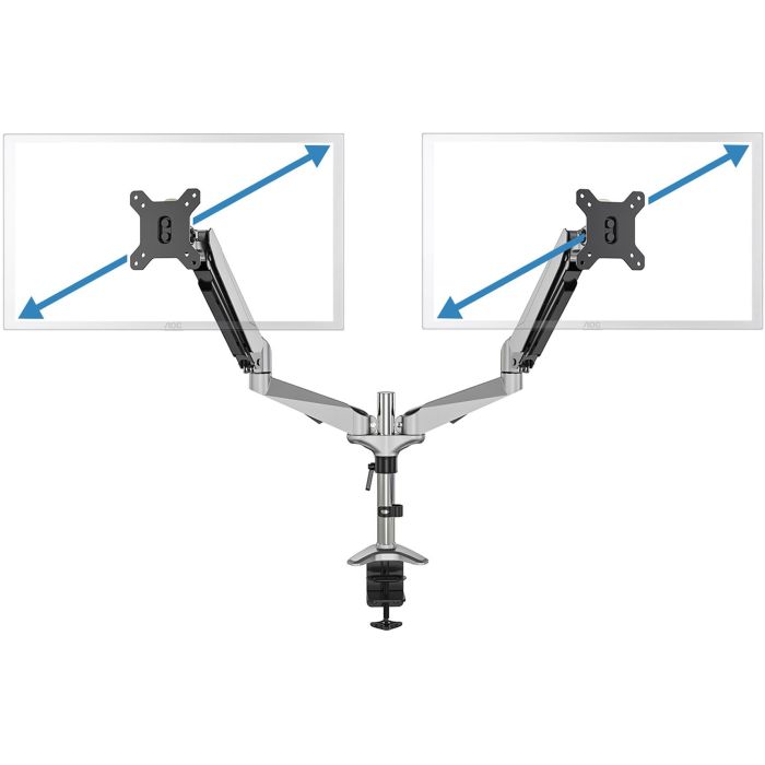 Digitus DA-90353 Soporte para 2 Monitores de Escritorio hasta 32" (81cm) y 8kg por Pantalla, Abrazadera, Negro/Plata 4