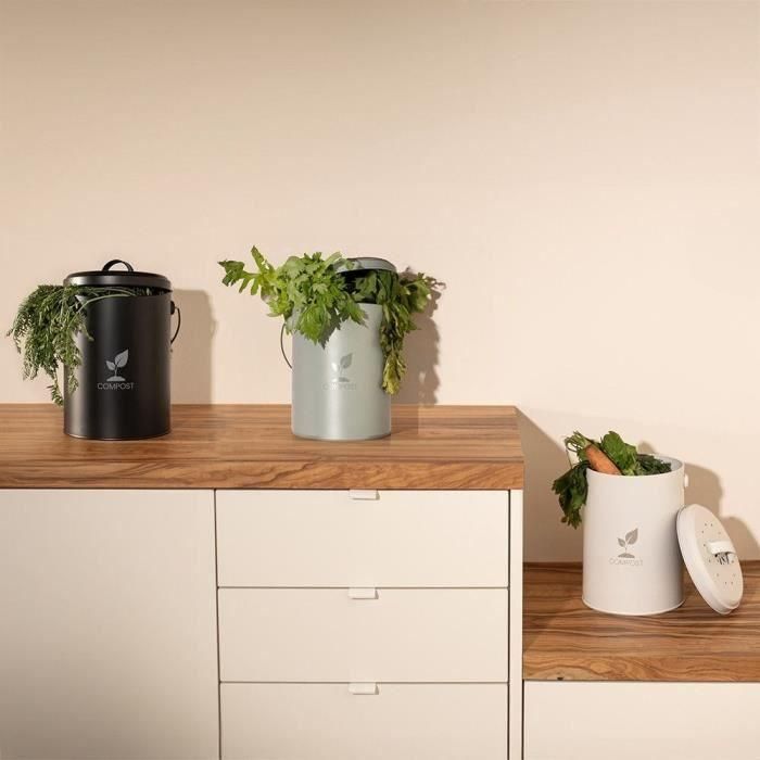 Cubo de compostaje de cocina negro Livoo de 6 l - MES154N 4 Cubo de compostaje de cocina negro Livoo de 6 l - MES154N 4