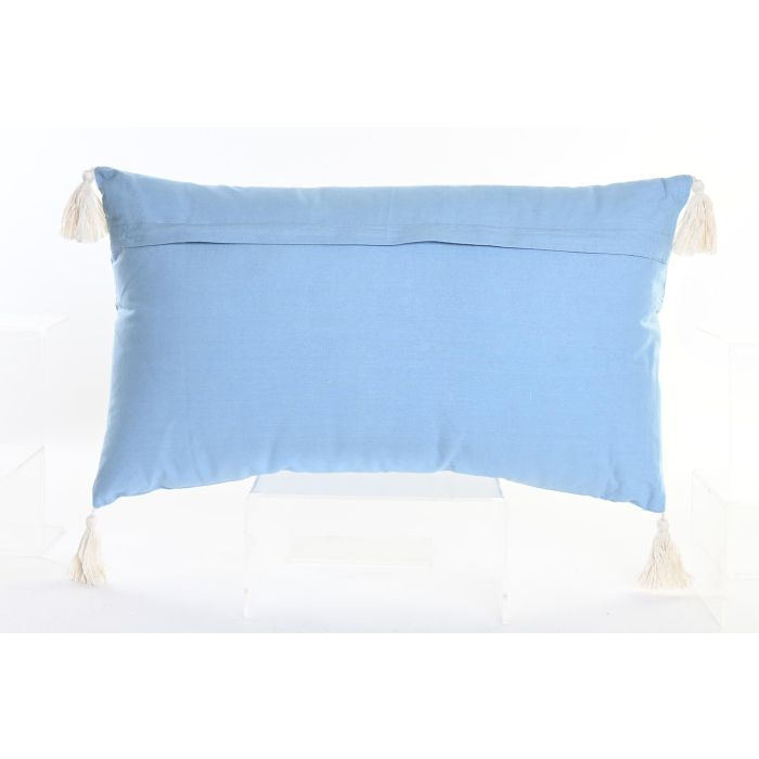 DKD Home Decor Elape Cojin 60 x 35 x 15 cm Azul Blanco Polyester con Zipper 2