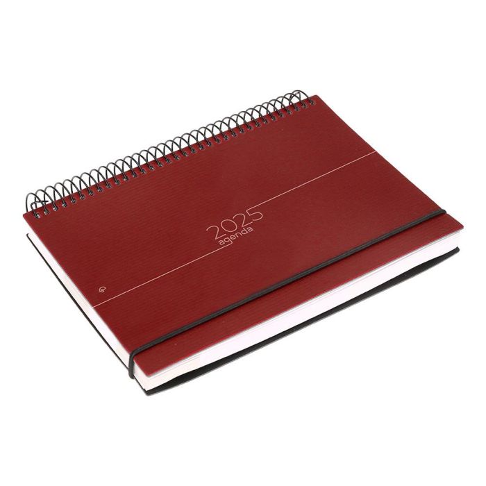 Agenda Espiral Liderpapel Olbia A4 2025 Dia Pagina Rojo Papel 60 gr 5