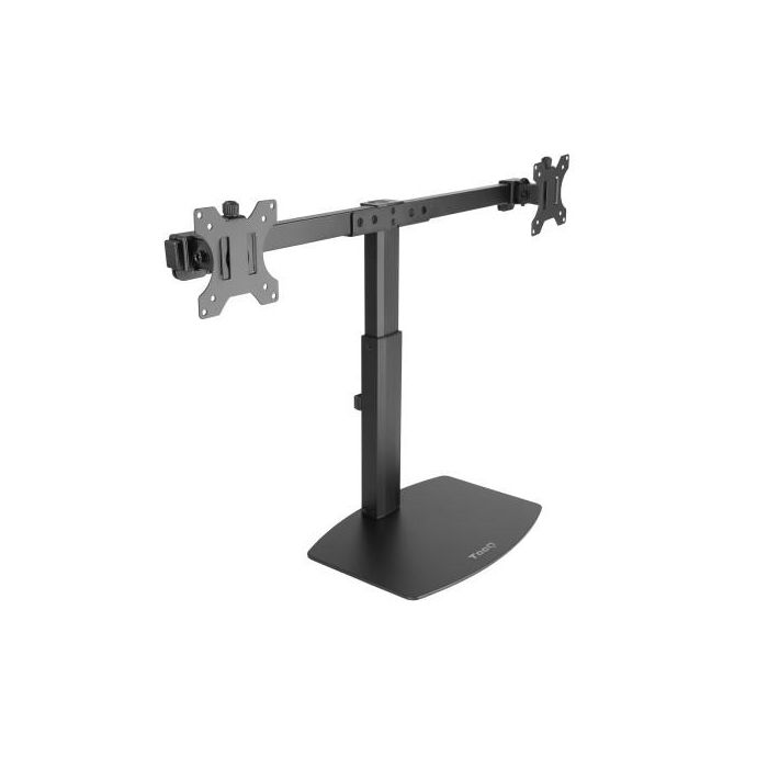 TooQ DB1727TN-B Soporte de Sobremesa para 2 Monitores 17-27" Brazo Pistón Gas Inclinable Giratorio hasta 6kg/brazo VESA 75/100 Negro