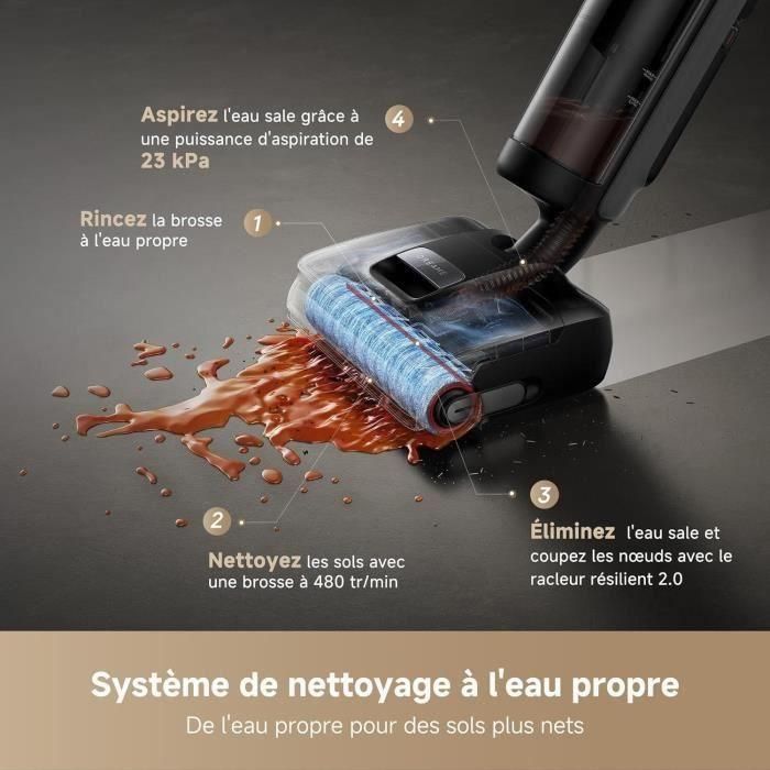 Dreame Aspiradora H15 Mix 7 en 1 con Brazo Robótico IA, Limpieza Triple Filo, 23 kPa, Lavado Cepillo y Agua 100 °C 4 Dreame Aspiradora H15 Mix 7 en 1 con Brazo Robótico IA, Limpieza Triple Filo, 23 kPa, Lavado Cepillo y Agua 100 °C 4