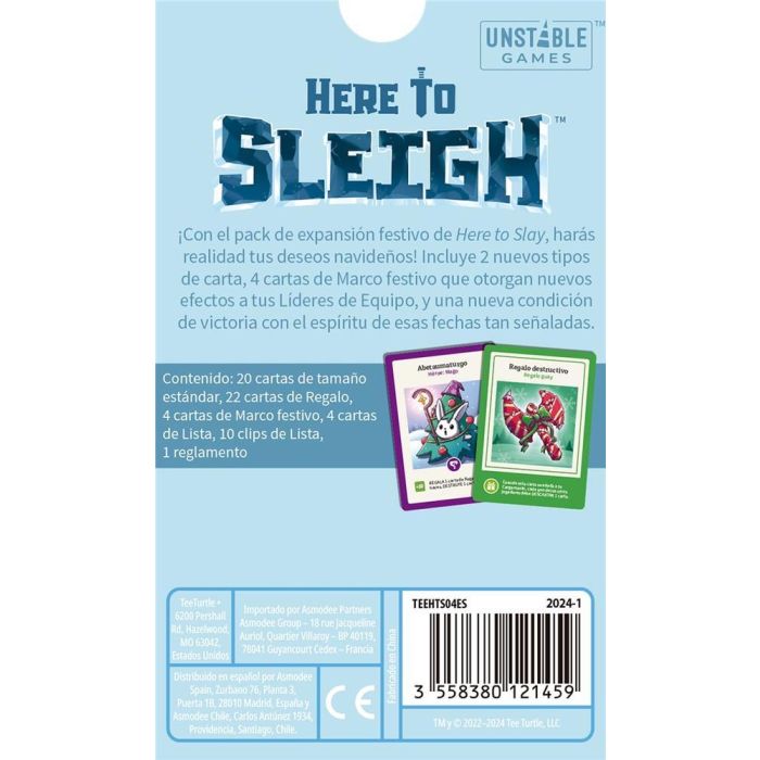 TeeTurtle Juego de Cartas Here To Sleigh TEEHTS04ES Edición Festiva para 2-4 Jugadores Español 2 TeeTurtle Juego de Cartas Here To Sleigh TEEHTS04ES Edición Festiva para 2-4 Jugadores Español 2