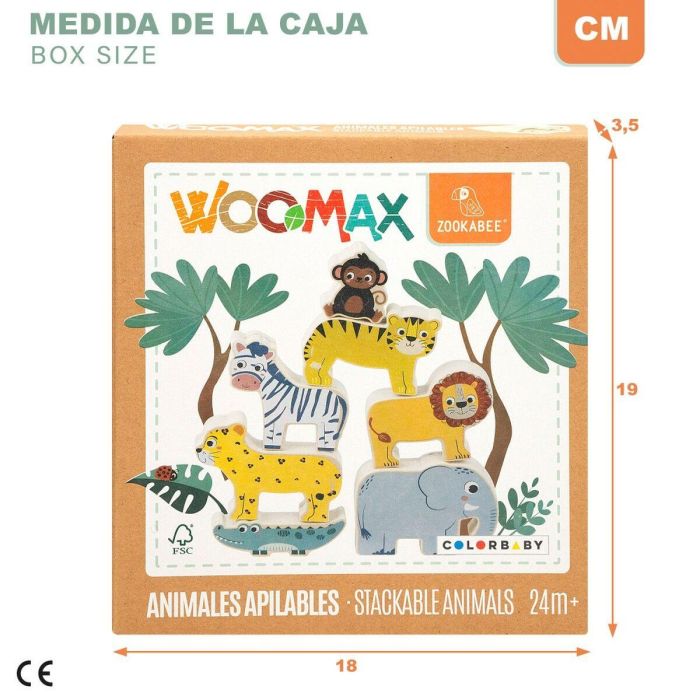 Juego de Construcción + Figuras Woomax Animales 16 Piezas 7 x 7 x 1,5 cm (6 Unidades) 1