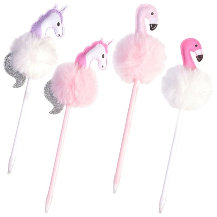 Creatrice de Genie Bolígrafo Flamenco/Unicornio My Funny Papet con Pompón Tinta Azul 2