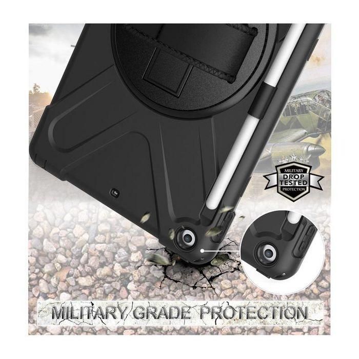 eSTUFF Funda AUSTIN Defender Negra para iPad 9.7 2018/2017, Antigolpes, con Correa de Mano y Hombro, Soporte 360º, Sin Protector de Pantalla 3