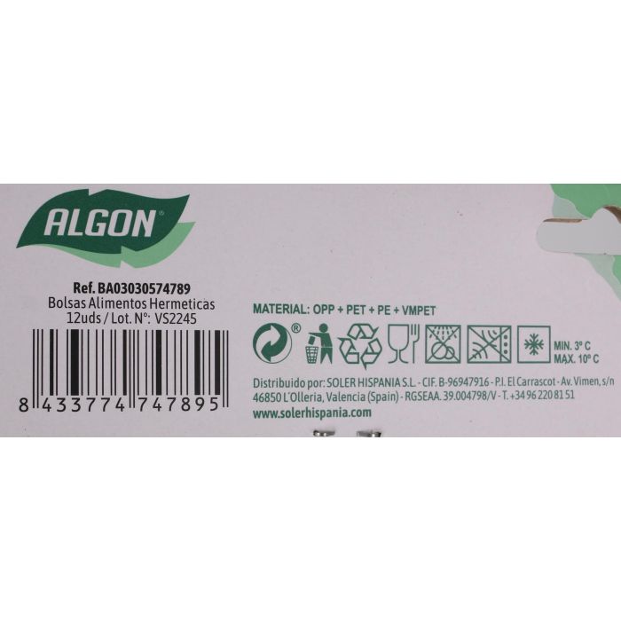 Bolsas Reutilizables para Alimentos, 12 Unidades - Algon (24 Unidades) 7 Bolsas Reutilizables para Alimentos, 12 Unidades - Algon (24 Unidades) 7