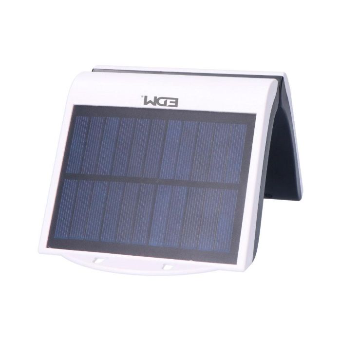 Aplique solar 2w 220lm 6.500k con sensor color blanco edm 3