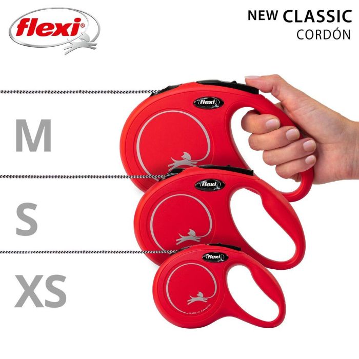 Flexi Correa New Classic XS Cordón 3M Rojo para Perros Pequeños 3