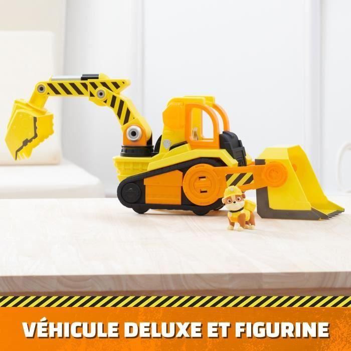 Spin Master 6068074 PAW Patrol Rubble Vehículo Construcción Bark Yard Deluxe Bulldozer con Figura, Luces y Sonidos, Edad +3 años 3