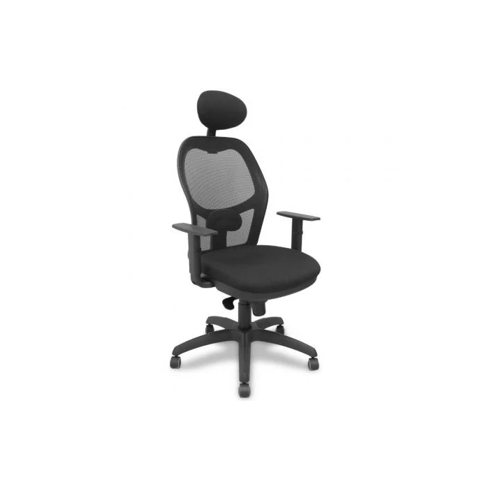 Piqueras y Crespo Silla de Oficina Sincronizada con Cabecero Jorquera, Respaldo de Malla, Brazos Regulables, Ruedas Parqué - Negra | Art. 15SM840B840B10CRPC Piqueras y Crespo Silla de Oficina Sincronizada con Cabecero Jorquera, Respaldo de Malla, Brazos Regulables, Ruedas Parqué - Negra | Art. 15SM840B840B10CRPC