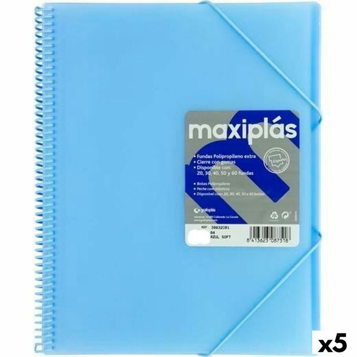 Carpeta Clasificadora Grafoplas MAXIPLÁS Azul A4 (5 Unidades)