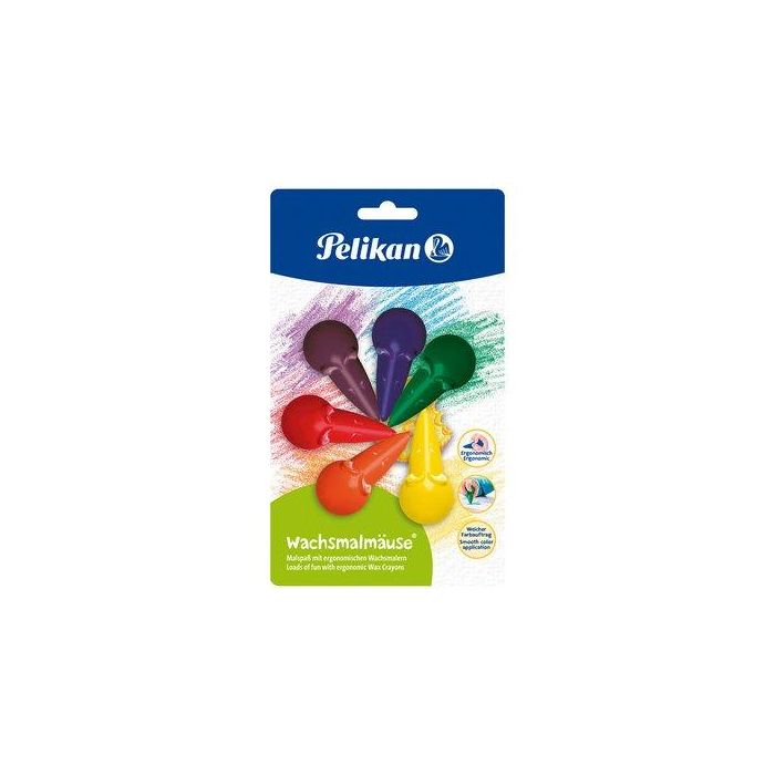 Ceras Pelikan Forma Raton Colores Basicos Blister De 6 (803328)