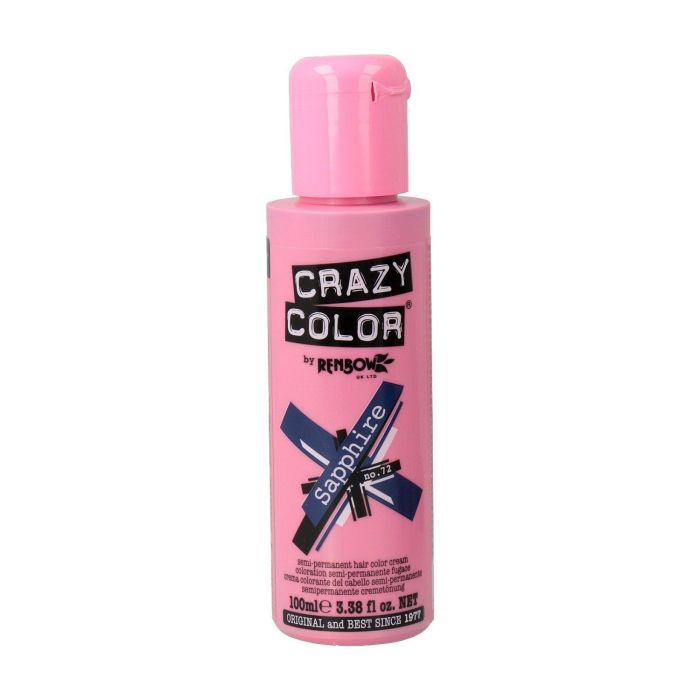 Crazy Color 72 Safiro Tinte Semi-Permanente para Cabello Decolorado 100 ml