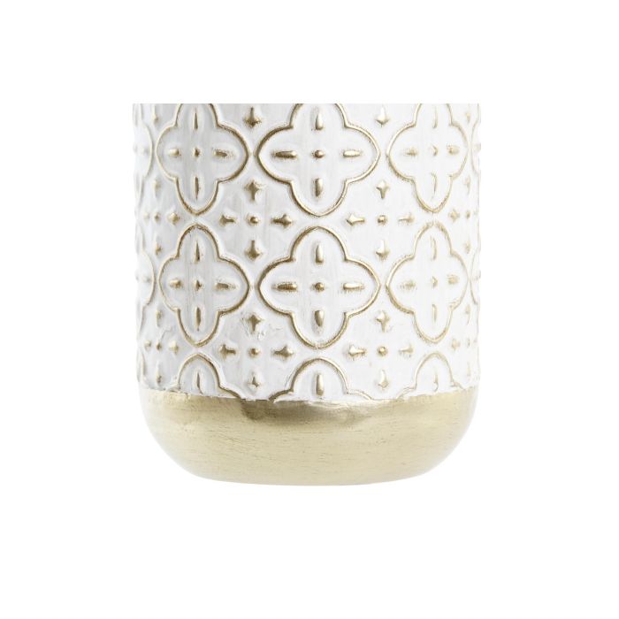 DKD Home Decor Jarron Arabe Dorado Blanco Metal 16 x 34 x 16 cm (4 Unidades) 1