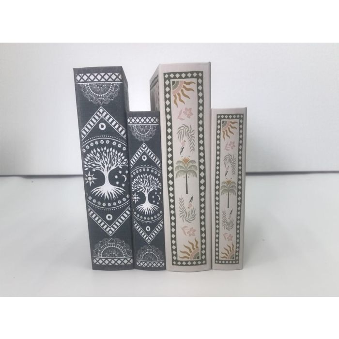 Caja Libro Colonial DKD Home Decor Azul Verde 7 x 30 x 21 cm Set de 2 (2 Unidades) 2