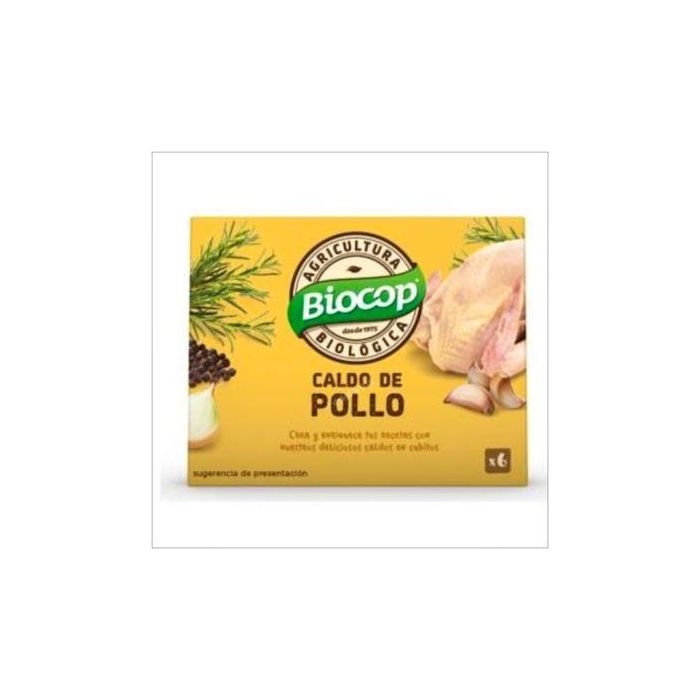 BIOCOP Caldo de Pollo Bio en Cubitos para Cocinar 6 unidades