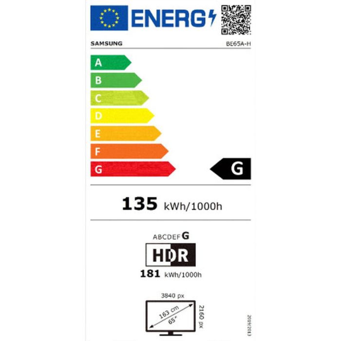 Monitor Videowall Samsung BE65C-H 4K Ultra HD 65" 4