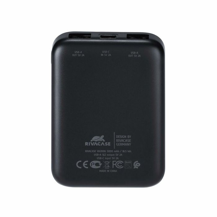 Rivacase Va2006 Powerbank 5000mAh Ultracompacta con USB-C y USB-A 10W Negro 4