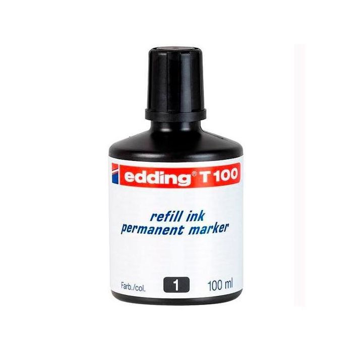 Edding Frasco De Tinta 100 Para Rotulador Permanente 100 mL Negro